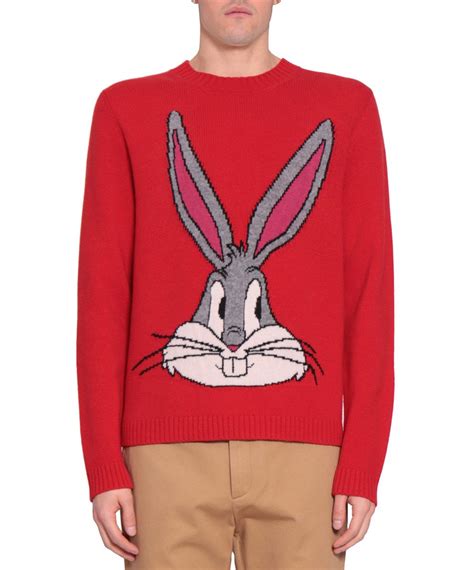 Gucci Bugs Bunny Wool Sweater In Rosso 